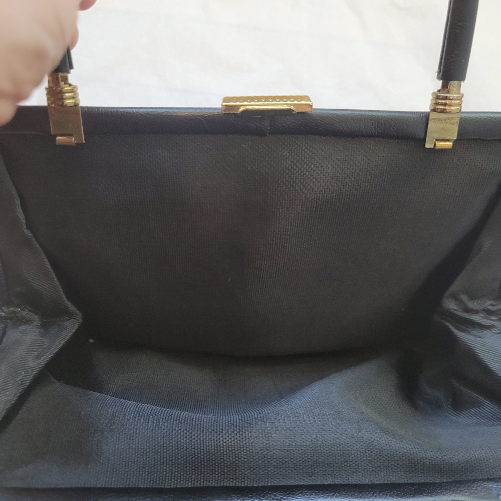 Vintage Black‎ Leather Clutch Bag - Picture 5 of 6